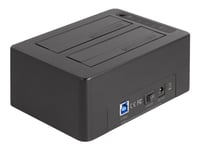 Delock - Hdd / Ssd Dockningsstation - Fack: 2 - 2,5 Tum/3,5 Tum Delad - Sata 6Gb/S - Usb 3.2 (Gen 1) - Svart