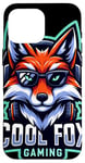 Coque pour iPhone 16 Pro Max Cool Fox Gaming Renard Casque Lunettes