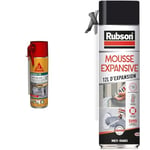 SIKA Boom 128 Tout en un, Mousse polyuréthane expansive Spécial Moyen Format & Rubson | Mousse Expansive Multi-Usages (aérosol de 300 ml) Blanche – Mousse polyuréthane pour isolation