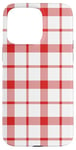 iPhone 15 Pro Max Red White Checkered Plaid Flannel Gingham Pattern Checker Case