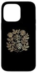 Coque pour iPhone 14 Pro Max Rose florale botanique, style minimaliste