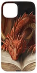 iPhone 15 Plus Aesthetic Gothic Red Dragon Reading Book Painting Bookish Case