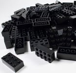 LEGO BRICKS 100 x BLACK 2x4 Pin - From Brand New Sets Sent in a Clear Sealed Bag