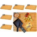 Dunedesign - Set d'Assiettes à Raclette 6 Personnes - 30x25 Planche Raclette avec Bol à Dips - beige