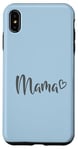 Coque pour iPhone XS Max Gris Bleu Clair Cœur Maman