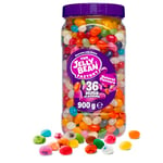 The Jelly Bean Factory, Gourmet Jelly Beans 900 g Jar - 36 Natural, Huge Jelly Fruit Flavours, Retro American Sweets, Chewy Jelly Sweets for Kids, Adults - Bulk Pick & Mix Jelly Beans Gift Christmas