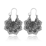 Vintage Mandala Flower Drop Dingle Örhänge Hänge örhängen silver