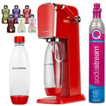 Sodastream Art Red Saturator Set Cartridge En flaska + Tillbehör