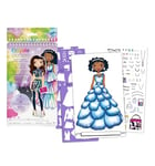 Crayola Creations - Glam Fashion Set, Dessine ta propre collection de mode, Kit de dessin avec Pochoirs et Stickers, Activité Créative pour les Filles, à partir de 8 ans, 04-1273