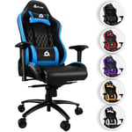 KLIM Esports - Chaise Gaming + Simili Cuir et Matériaux Premium Haute Qualité + Chaise Gamer inclinable + Ergonomique avec Coussin Lombaire et Cervical + Fauteuil Gamer Bleu Nouvelle Version 2022