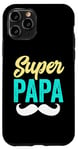 Coque pour iPhone 11 Pro Super papa moustache cadeau fête des pères anniversaire papa