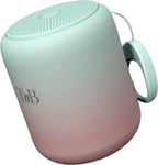 Enceinte Color Idee Cadeau Noel, Enceinte sans Fil Portable, Connexion Bluetooth 8 Heures, Petite Enceinte de Douche Waterproof IPX4, Format Mini Tendance et Colorée Dégradé Vert et Rose