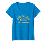 Womens UPPER EAST SIDE 10021 NEW YORK CITY / NYC Athletic Design V-Neck T-Shirt