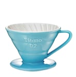 Tiamo V60 Ceramic Pour Over Coffee Brewer Blue