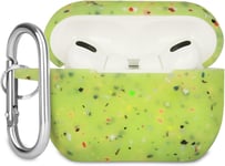 Coque Étui Protecteur Compatible avec AirPods Pro Case, Housse de Protection en Silicone Anti-Choc, Souple, Antidérapant Etui de Protection pour Airpods Pro 2019 avec Mousqueton, Light Green