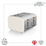 Swan 4 Slice Nordic Toaster 1500W Soft Touch Housing Stainless Steel Matt Finish