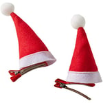 dressforfun 303433 Lot de 2 Pinces à Cheveux Epingles Forme Chapeau de Noël Accessoire Déguisement Mignon Confortable Rouge Blanc