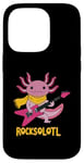 Coque pour iPhone 14 Pro Rocksolotl Guitare Axolotl pour enfant