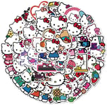 Lot De 50 Autocollants Hello Kitty Cute Pour Ordinateur Portable,Pour Guitare, Skateboard, Ordinateur Portable, Voiture, Moto, Vélo, Dessin Animé Hello Kitty,En Vinyle,Étanche, Enf[Sma074281]