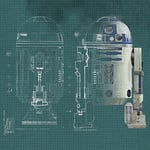 Star Wars "R2D2 Blueprint Canvas Print, Multi-Colour, 40 x 40cm