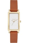 Skagen Hagen Montre pour Femmes, Mouvement à Quartz, Bracelet en Acier Inoxydable Ou en Cuir, Marron et Ton Or, 22Mm