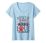 Womens Rescue Save Love, Animal Rescue Dog Cat Lovers V-Neck T-Shirt