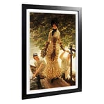 Big Box Art Framed Print of James Tissot On The Thames Design | Wall Art Picture | Home Decor for Kitchen, Living, Dining Room, Bedroom, Hallway, Office, Black, A2 / 24.5x18 Inch / 62x45cm