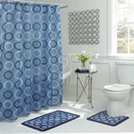 Bath Fusion Shower Curtain Set, Polyester, Light Blue, 72" W x 72" L (Pack of 1)