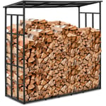 Hillvert - Abri pour bois de chauffage Range bûche extérieur Avec toit 400 kg Acier noir