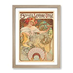 Biscuits Lefevre By Alphonse Mucha Classic Painting Framed Wall Art Print, Ready to Hang Picture for Living Room Bedroom Home Office Décor, Oak A3 (34 x 46 cm)