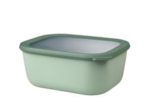 Mepal - Bol multi-usage rectangulaire Cirqula - Nordic sage – capacité 3000 ml - couvercle amovible - incassable - étanche – stockage au congélateur, stockage à froid – passe au lave-vaisselle