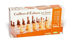 Smir - Coffret d'échecs pliant en bois - Teinte Acajou - Jeu de réflexion et de stratégie - Jeu traditionnel - à partir de 6 ans