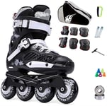 YDL Inline Skates Adults Kids Outdoor Fitness Black Roller Skates Comfortable and Breathable Roller Shoes for Outdoor Indoor (Color : Black-a, Size : 6UK)