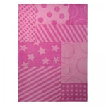 Esprit - Tapis enfant fait main 70x140 rose rectangle statripe