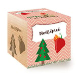 Feel Green Celebrations Ecocube - Piment Habanero Xmas, Avec Un Message Gravé De Haute Qualité: Noël Épicé, Idée Cadeau (100% Ecologique), Grow-Your-Own/Kit Prêt-à-Pousser, Plantes dans des Cubes en Bois 7.5cm, Produit En Autriche