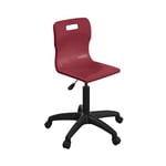 Titan Swivel Senior Chair with Plastic Base and Castors Size 5-6 Burgundy/Black