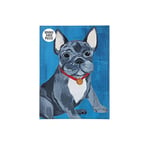 Talking Tables- Dog Puzzle et Affiche Bouledogue français à Deux Faces Bleu de 100 pièces illustrés, Animaux | pour Les Enfants, Adultes, Amoureux des Chiens, d'anniversaire, Cadeau de Noël, Dogfrnch