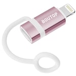 BOUTOP 2023 [Apple MFi Certified] 36W USB C to Lightning Adapter for Fast Charging Compatible with iPhone, iPad - [1 Pack, Pink]