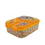 My sweety pop - Boîte à goûter - Lunch box - Pour enfant - Crèche - Maternelle - Ecole - Vacances - Repas – 19.5 cm - Idée Cadeau – 3 compartiments - Mikecrack - Orange - pour garcon