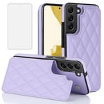 Asuwish Phone Case for Samsung Galaxy S20 FE 5G 6.5 inch Wallet Cover with Screen Protector and Leather RFID Card Holder Stand Cell S 20 EF UW S20FE5G S20FE 20S S2O Fan Edition 4G G5 Women Purple