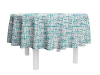 Nydel Nappe Perle Enduction Acrylique, Bleu, Ronde 160 cm