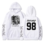 Rapper Juice Wrld Loose Sweatshirt Män Och Kvinnor Hooded Sweatshirt White S