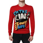 Dolce & Gabbana Pull Rouge I'M The King Laine Pull Col Rond IT44/ US34/ XS