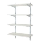 BiGDUG Wall Mounted Shelving Unit with 4 Melamine Shelves Steel White 600 x 300 x 1,000 mm