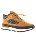 Timberland Boys Boots Bungee Lace Up Field Trekker Youth Walking Leather Tan - Size UK 13 Kids