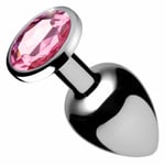 Booty Sparks Pink Gem Stone Butt Plug Medium Size Pretty Jewel Metal Anal Toy