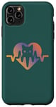 Coque pour iPhone 11 Pro Max Chat Heartbeat Nurse Animal Kitty Mom & Dad Heart Retro