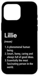 Coque pour iPhone 16 Pro Max Lillie Définition du nom Dictionnaire amusant