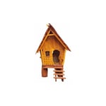 Drole De Cabane - Maisonnette de jardin enchantée en bois massif / cabane de jeux pour enfants sur pilotis, bois massif jaune ou grise, 1,20m x 2,10m