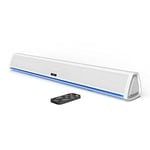 Barre de Son TV Bluetooth Haut Parleur Soundbar pour Television avec Affichage à LED RVB, et amplificateur 2.0 Canal, avec télécommande pour Les Gaming, l'ordinateur et la téléviseur (white)